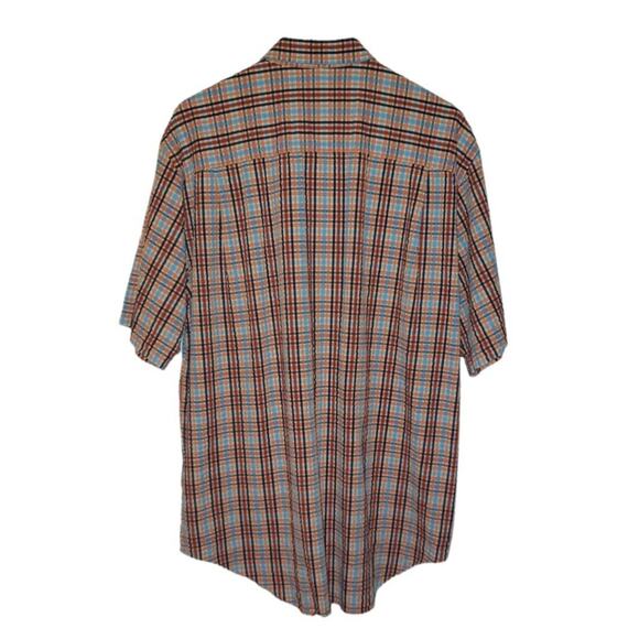 Austin Reed Madrid Plaid Shirt L Multicolor Vtg Cotton Button-Down, Relaxed Fit - Picture 8 of 12